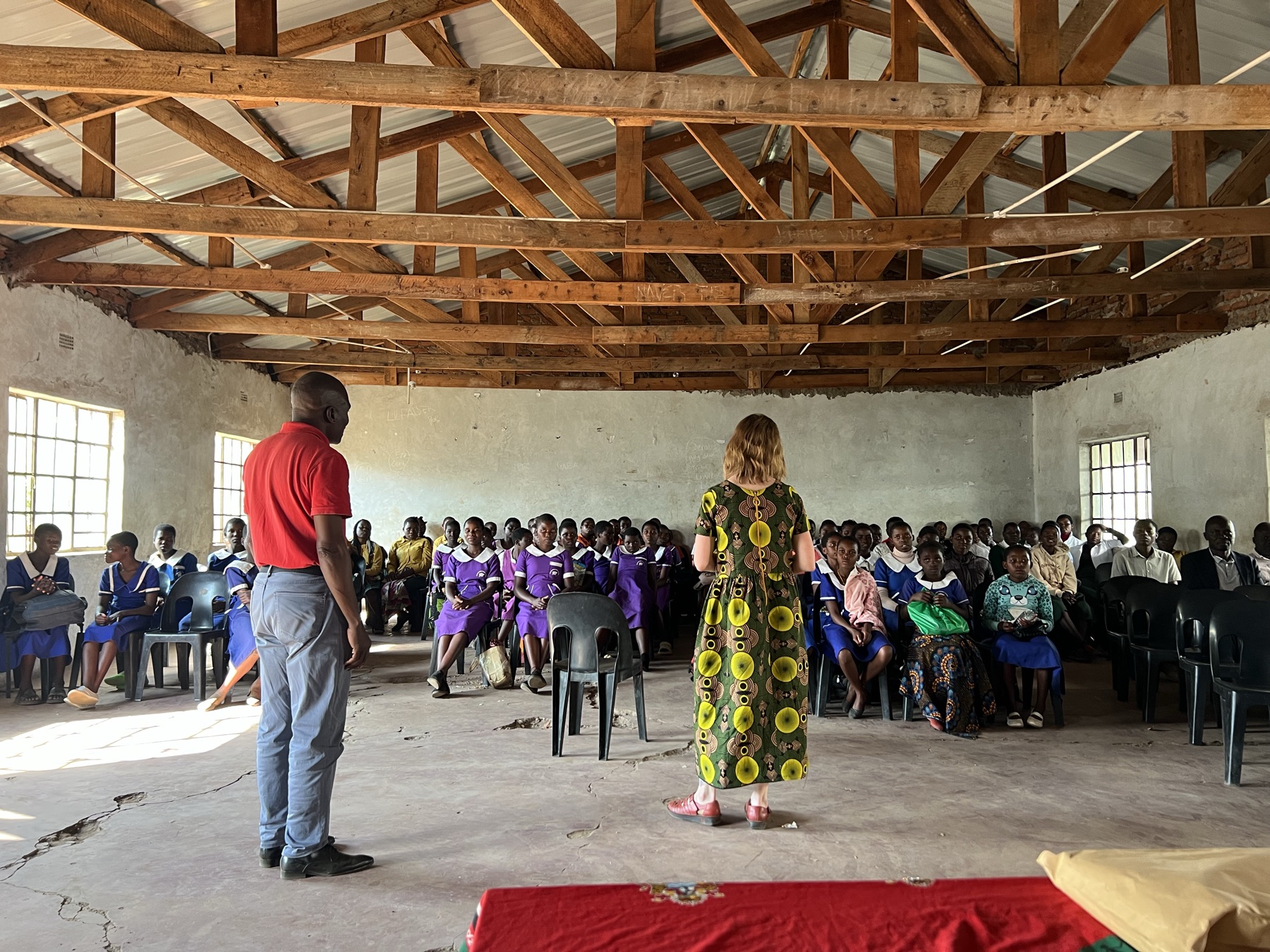 A teacher leads a session with children at a partner school in Malawi